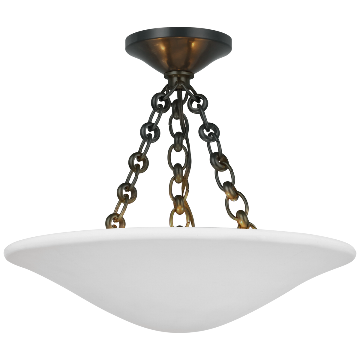 Mollino plafond i vit metall och glas med modernistisk design från AERIN for Visual Comfort & Co