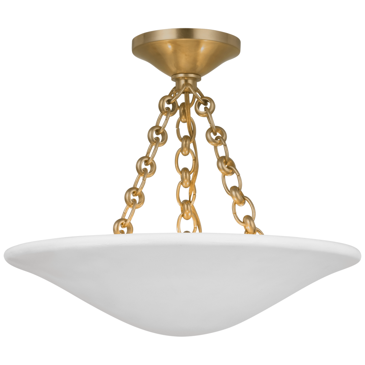 Mollino plafond i vit metall och glas med modernistisk design från AERIN for Visual Comfort & Co