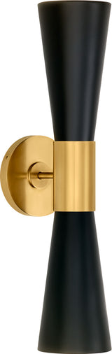Clarkson Vägglampa Medium — AERIN for Visual Comfort & Co. — Hand-Rubbed Antique Brass and Black
