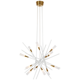 Stellar Taklampa – Matte White And Antique Brass With Frosted Acrylic
