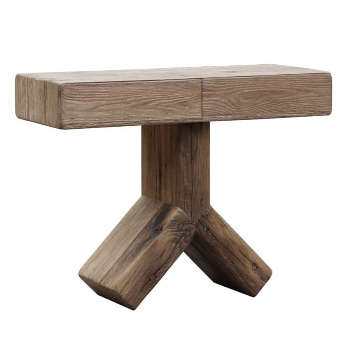 Reclaimed Oak Cross Console Table - Keiichi
