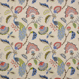 Jaipur Peacock Blue/Soft Red — Jane Churchill tyg