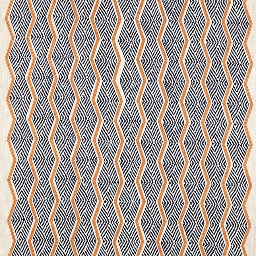 Zhiri Indigo/Orange — Jane Churchill tyg