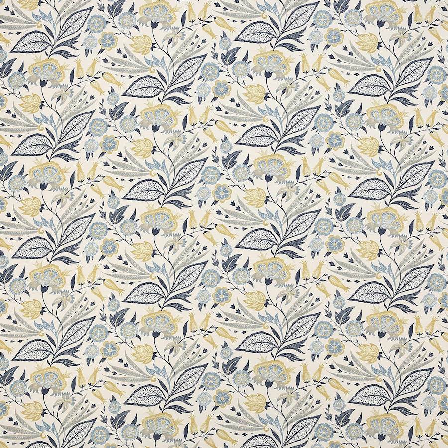 Amber Indigo/Yellow — Jane Churchill tyg