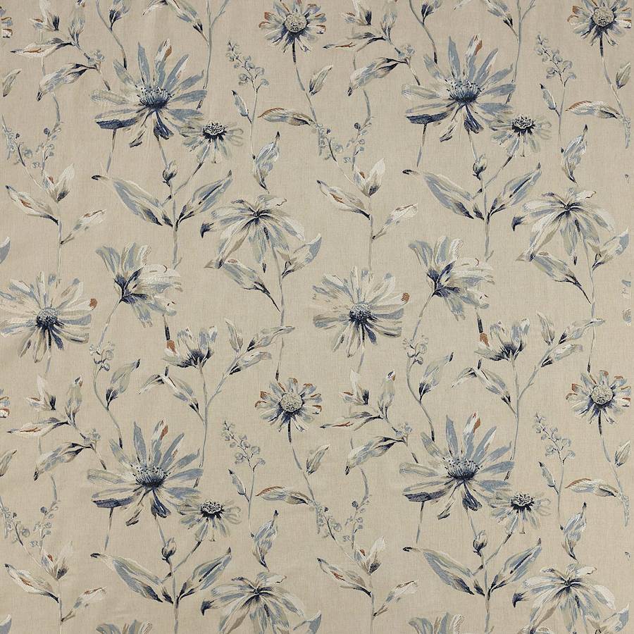 Floris Blue/Linen — Jane Churchill tyg