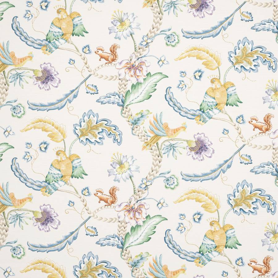 Tambora Blue/Ochre — Jane Churchill tyg