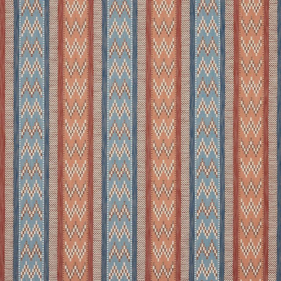 Rivina Stripe Tomato/Blue — Jane Churchill tyg