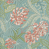 Rousseau Teal/Coral — Jane Churchill tapet