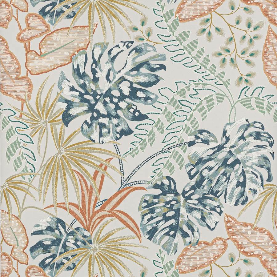 Rousseau Indigo/Copper — Jane Churchill tapet