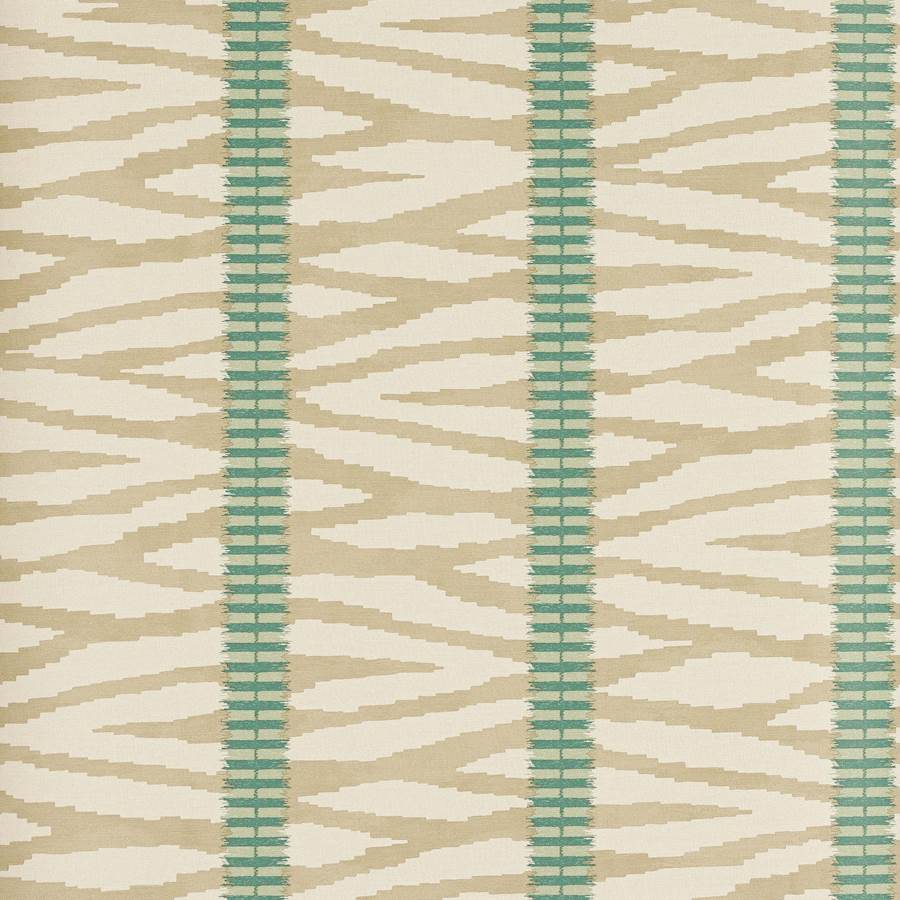 Wilder Taupe/Aqua — Jane Churchill tapet