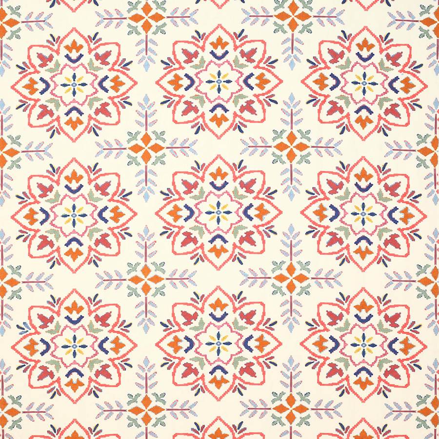 Chintal Red/Multi — Jane Churchill tyg