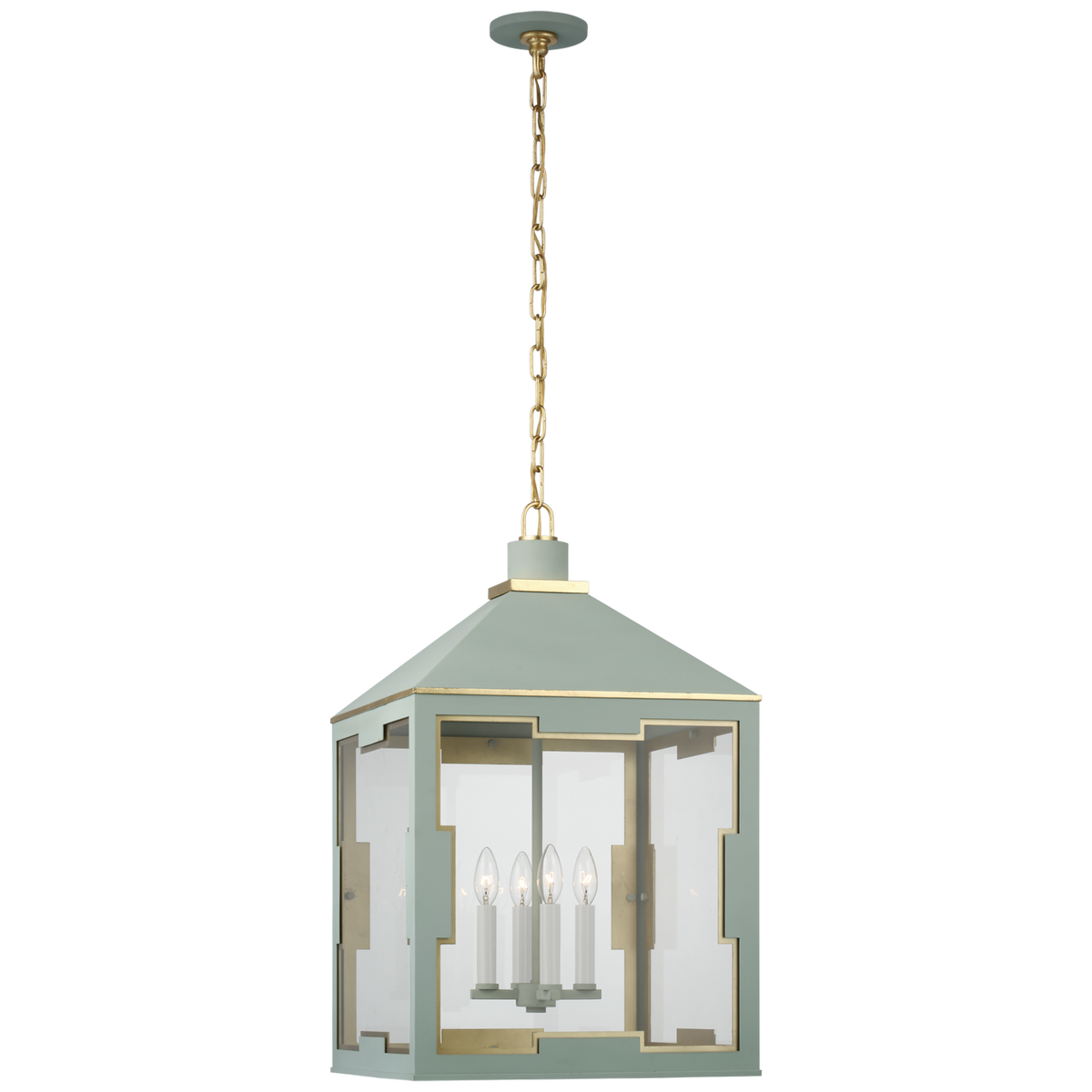 Ormond Lykta – Celadon And Gild With Clear Glass