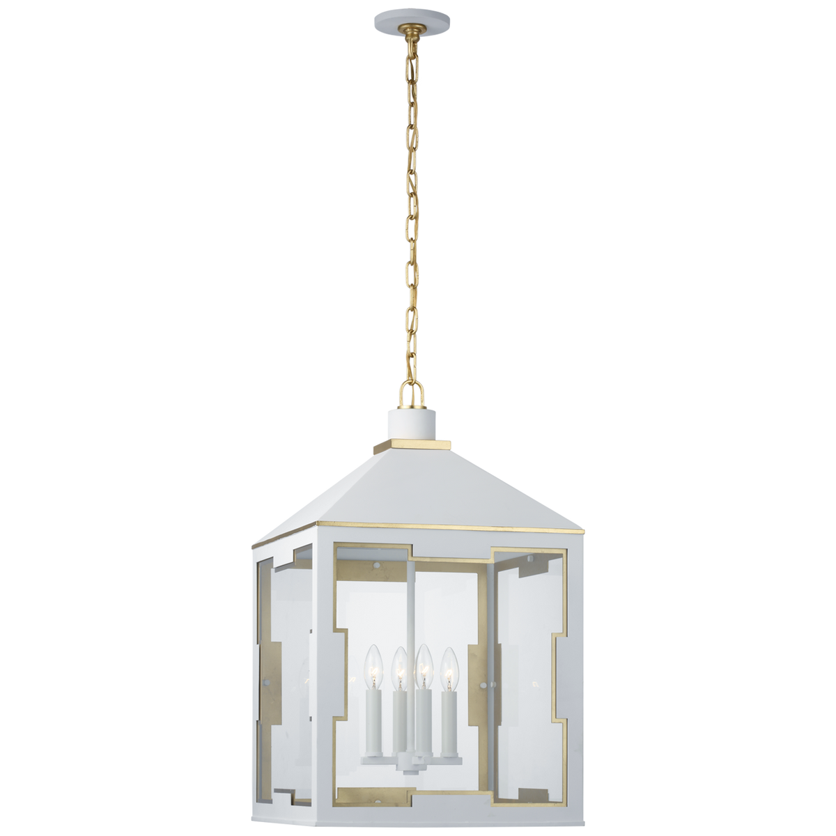 Ormond Lykta – Soft White And Gild With Clear Glass