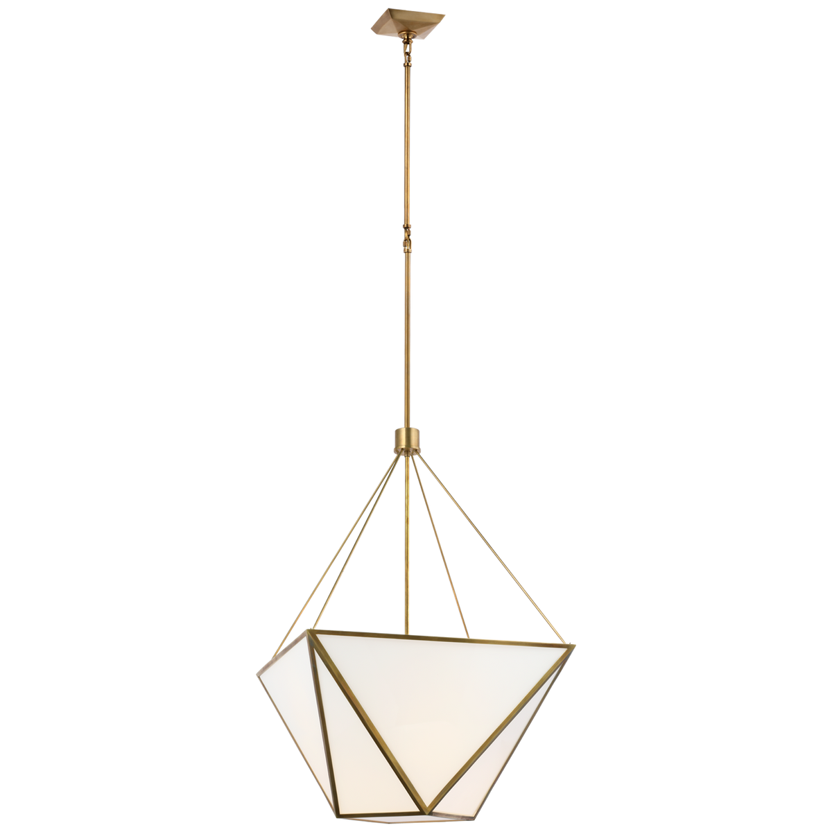 Lorino Lykta – Hand-Rubbed Antique Brass With White Glass