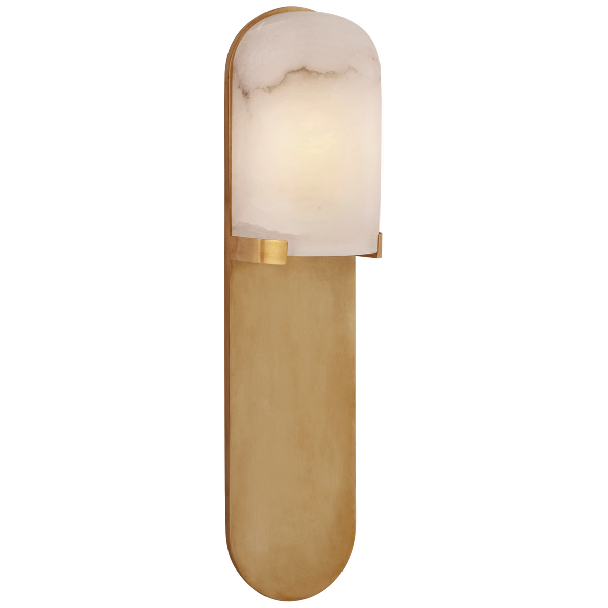 Melange Vägglampa Medium – Antique-Burnished Brass With Alabaster Shade