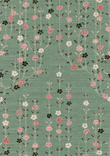 Blossom Peony Jade – närbild — Lewis & Wood tapet