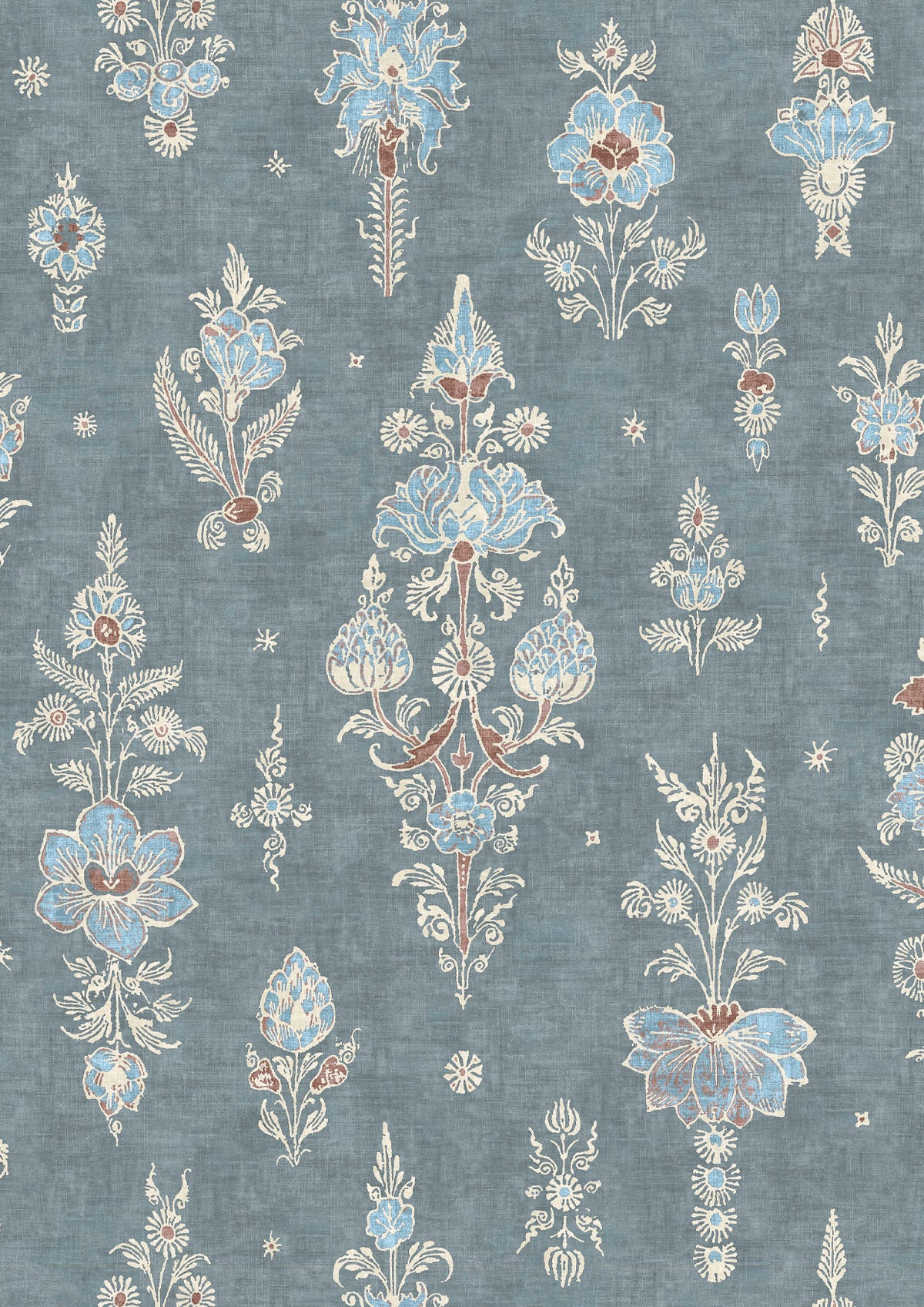 Citadel Blue Almond – närbild — Lewis & Wood tyg