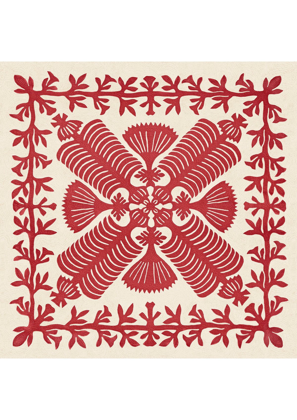Hawaiian Quilt Coral – full quilt — Lewis & Wood tyg