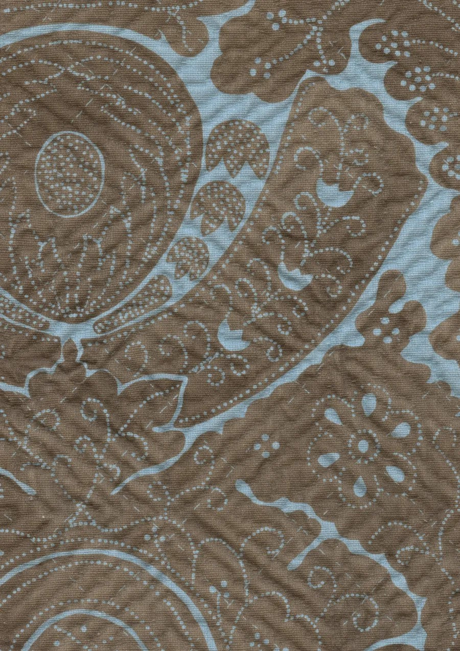 Nantes Overdye Brown Blue – detalj — Lewis & Wood tyg