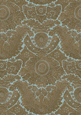 Nantes Overdye Brown Blue – närbild — Lewis & Wood tyg
