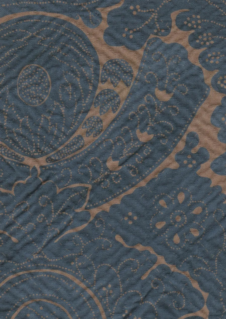 Nantes Overdye Indigo Salmon – detalj — Lewis & Wood tyg