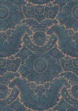 Nantes Overdye Indigo Salmon – närbild — Lewis & Wood tyg