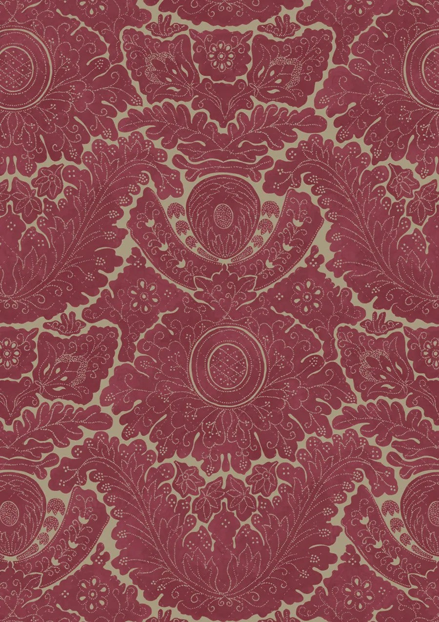 Nantes Overdye Madder Celadon – närbild — Lewis & Wood tyg