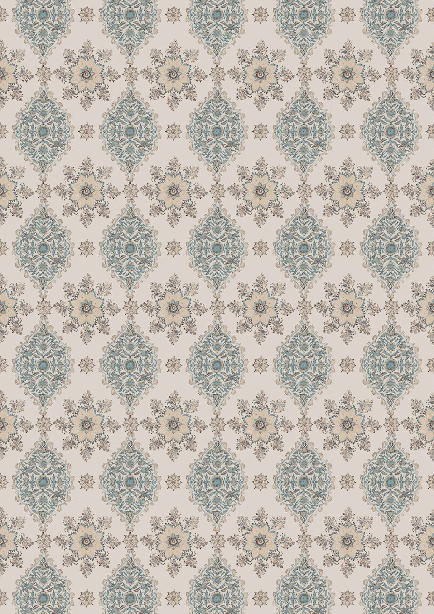 Pashmina Blue Almond – hel bredd — Lewis & Wood tyg