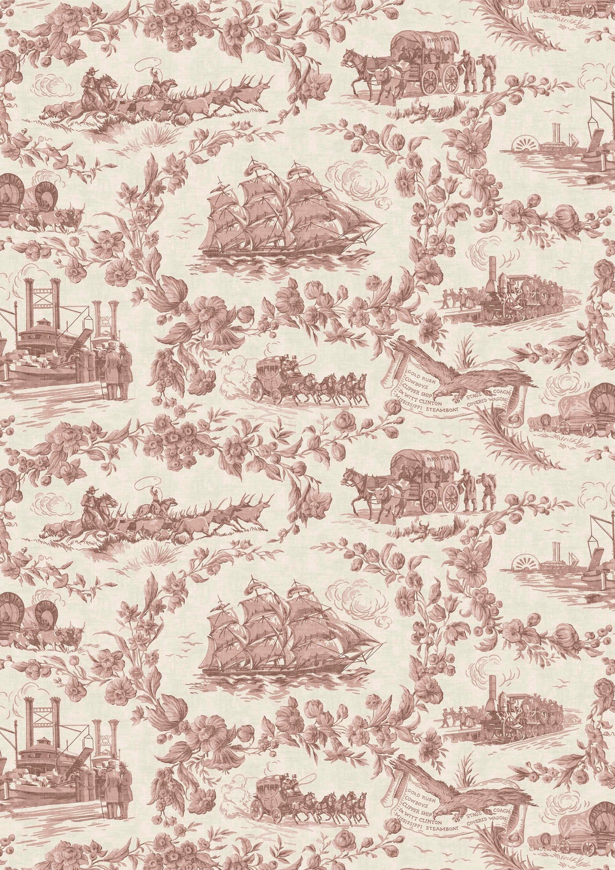 Pioneer Days Dusty Rose – hel bredd — Lewis & Wood tapet