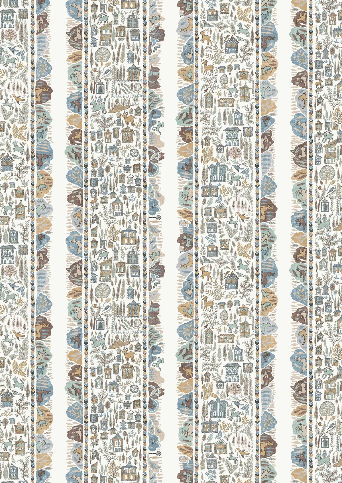 Ravi Ribbon Aqua Vita – närbild — Lewis & Wood tyg