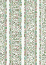 Ravi Ribbon Pistachio Rose – närbild — Lewis & Wood tyg
