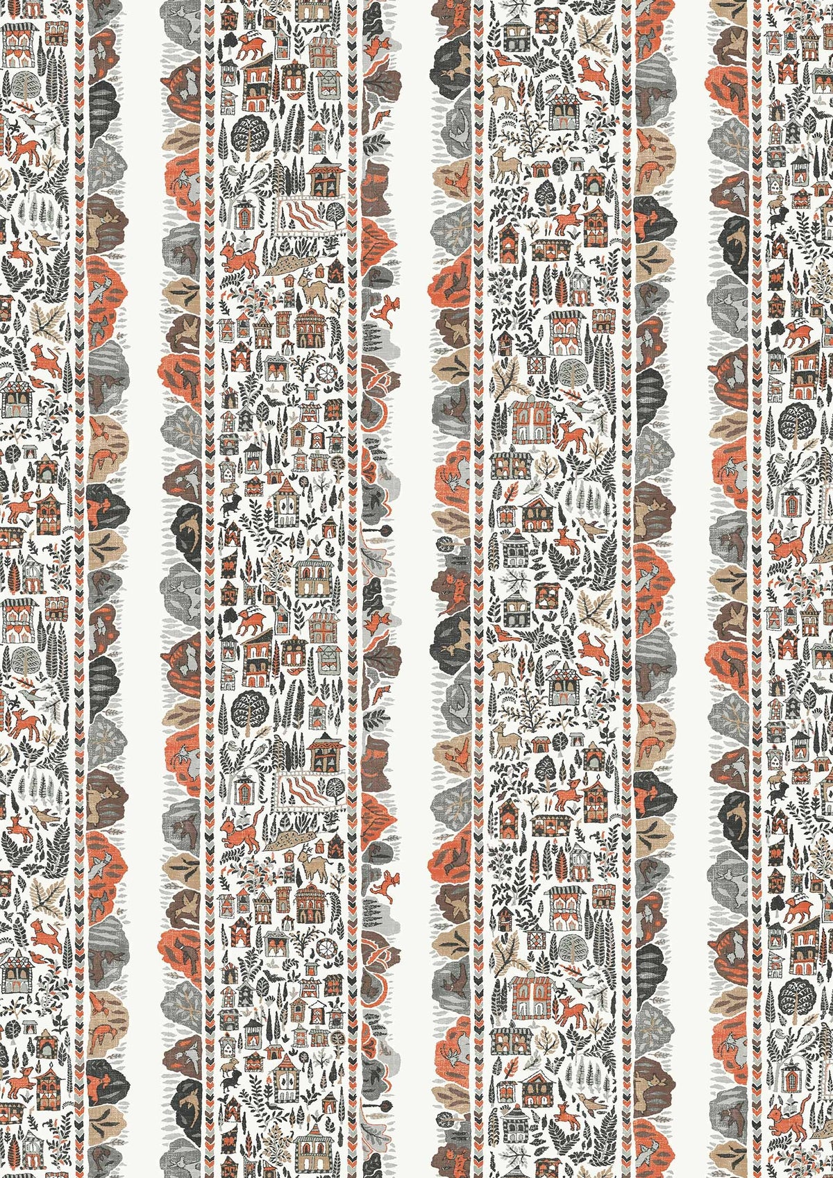 Ravi Ribbon Satsuma Soot – närbild — Lewis & Wood tyg