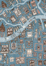 The Map Maxi Blue Almond — Lewis & Wood tapet