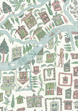 The Map Maxi Pistachio Rose — Lewis & Wood tapet