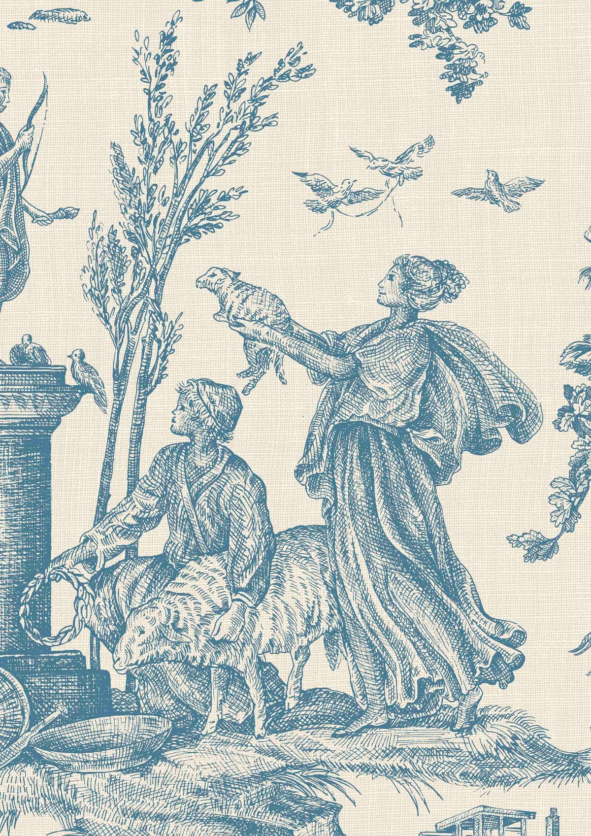 Toile Baptiste Ciel — Lewis & Wood tapet