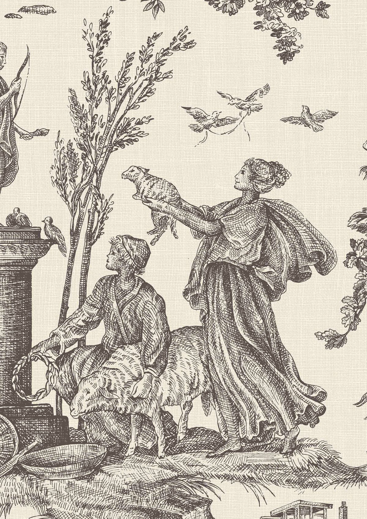 Toile Baptiste Douce Noir — Lewis & Wood tapet