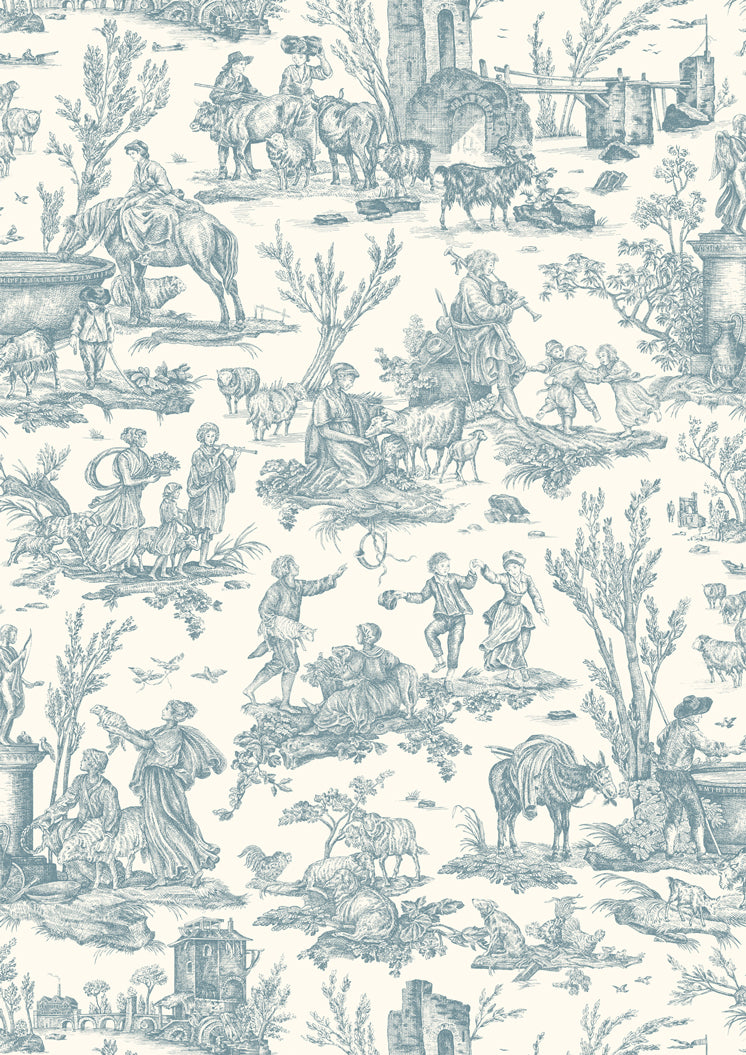 Toile Baptiste Celeste – närbild — Lewis & Wood tyg