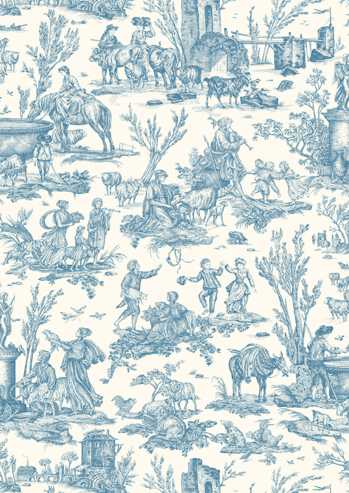 Toile Baptiste Ciel – närbild — Lewis & Wood tyg