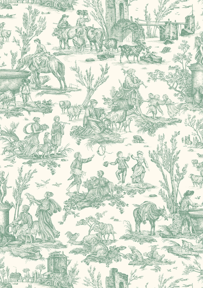 Toile Baptiste Jade – närbild — Lewis & Wood tyg