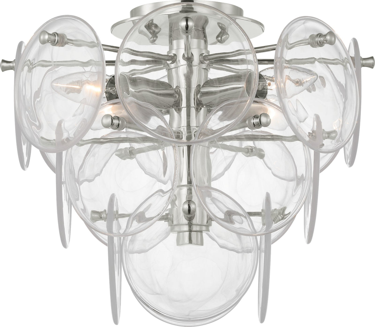 Loire Medium Tiered Plafond Polished Nickel