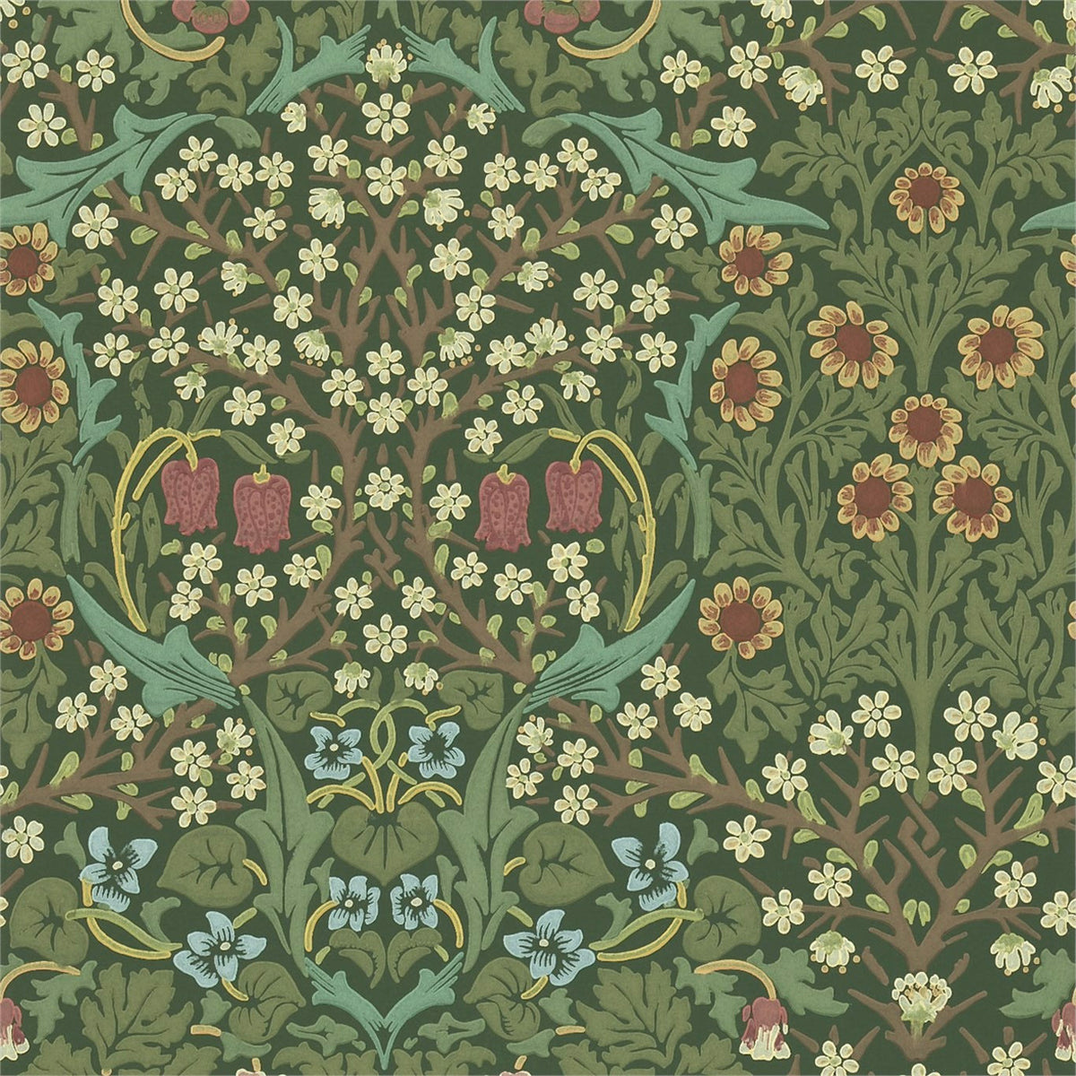 Blackthorn Tapet Green tapet fran Morris & Co