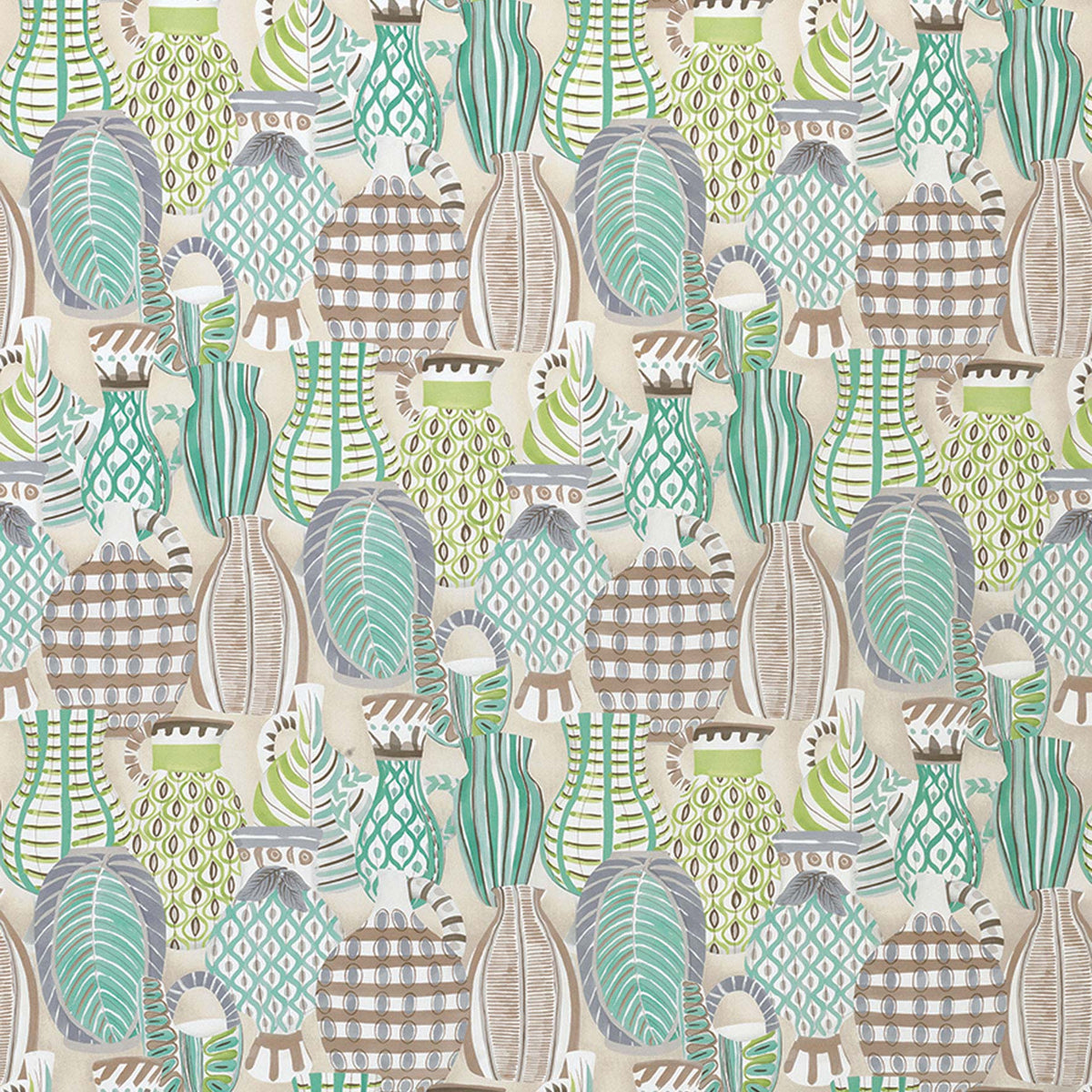 Collioure Aqua/Green/Lilac — Nina Campbell tyg