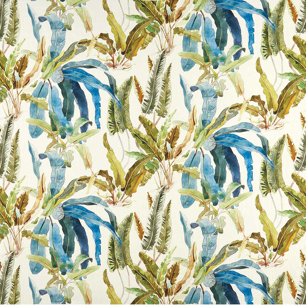 Benmore Turquoise/Olive — Nina Campbell tyg
