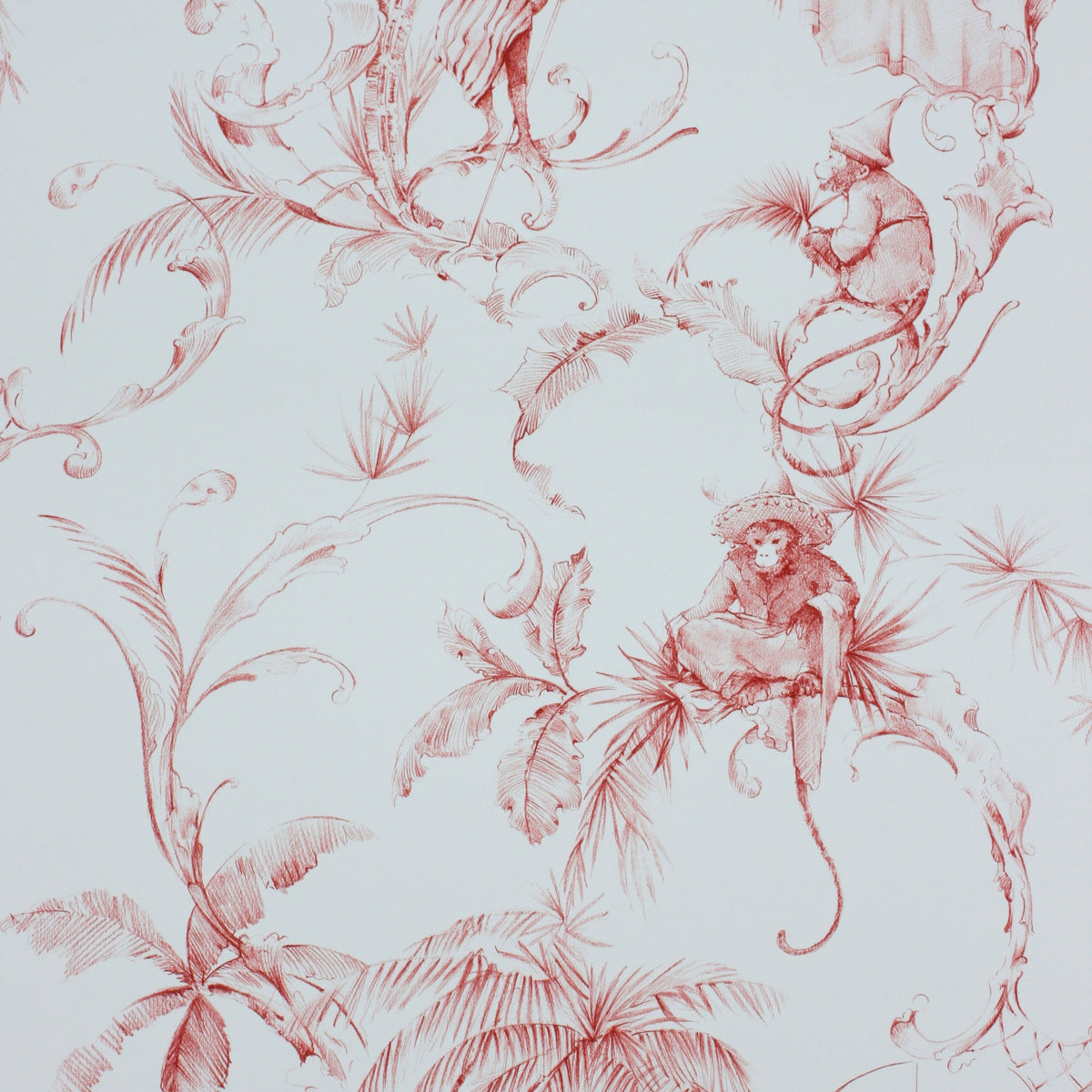 Barbary Toile Coral Red — Nina Campbell tapet