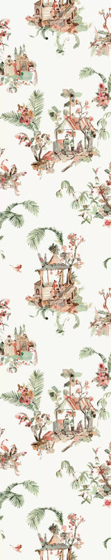 Osborne and Little Tapet Toile chinoise Coral green