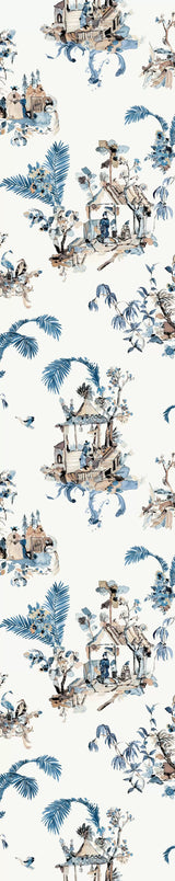 Osborne and Little Tapet Toile chinoise indigo chocolate