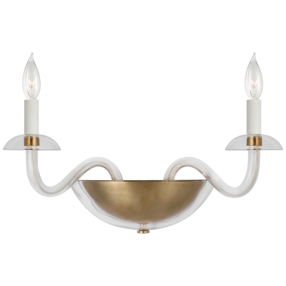 Brigitte Vägglampa Small – Clear Glass And Hand-Rubbed Antique Brass