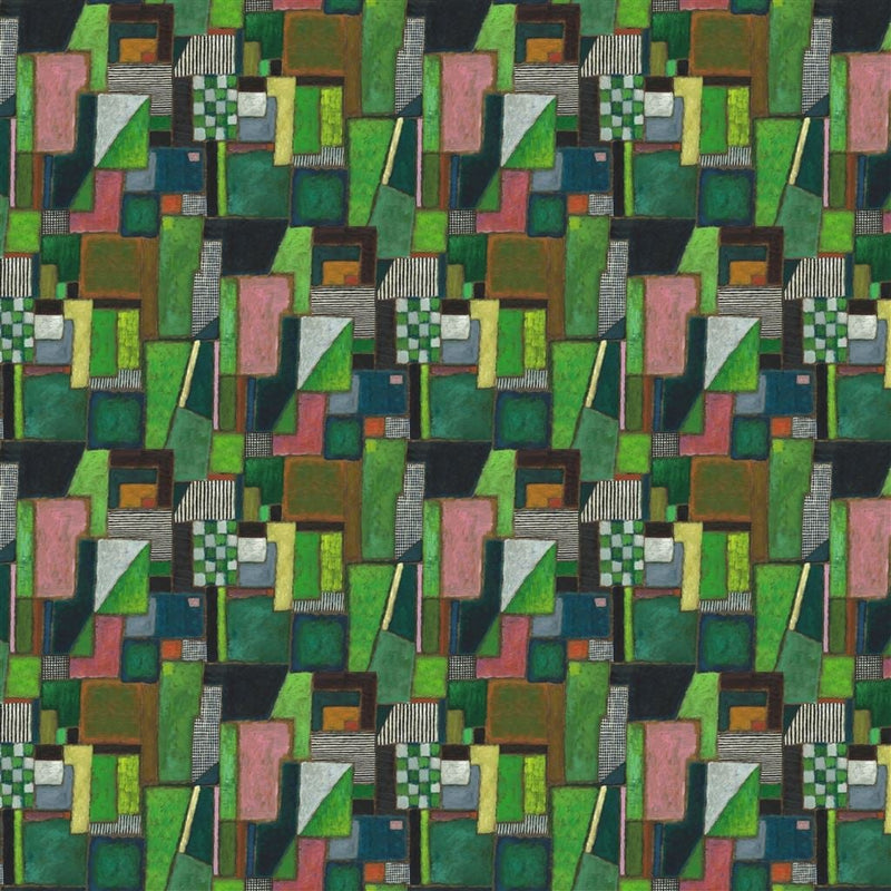 Raku Patchwork Emerald Tapet — Designers Guild
