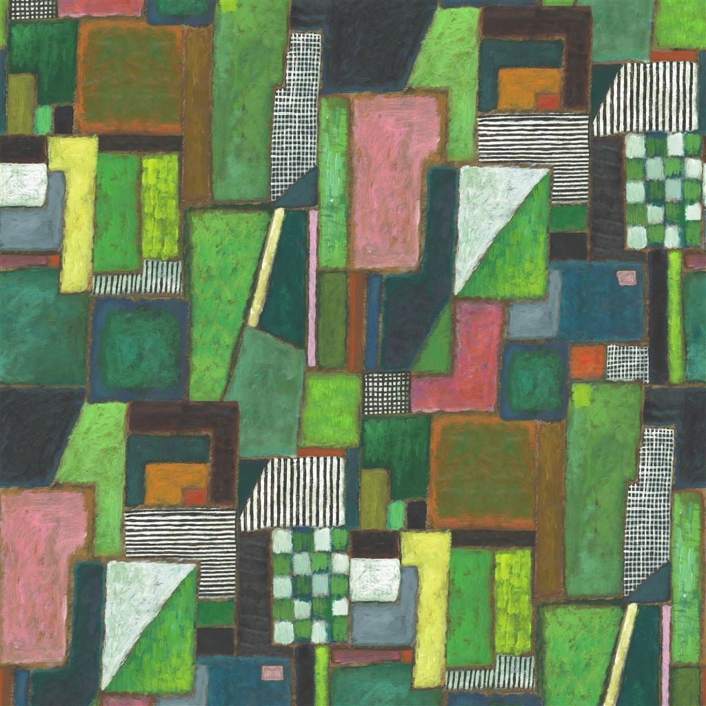 Raku Patchwork Emerald — Designers Guild tapet