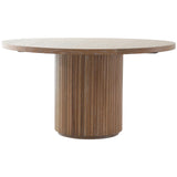 Reeded Oak Round Dining Table - Keiichi